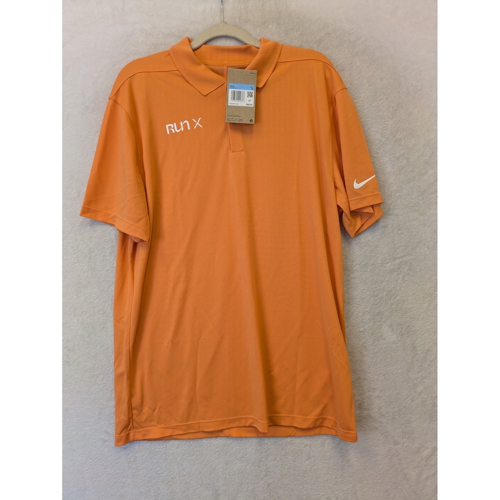 NEW Nike Golf Polo Shirt Men's Medium Orange‎ RUN X Dri-FIT Short Sleeve
